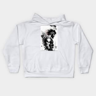 Greek Spartan Ink Painting Kids Hoodie